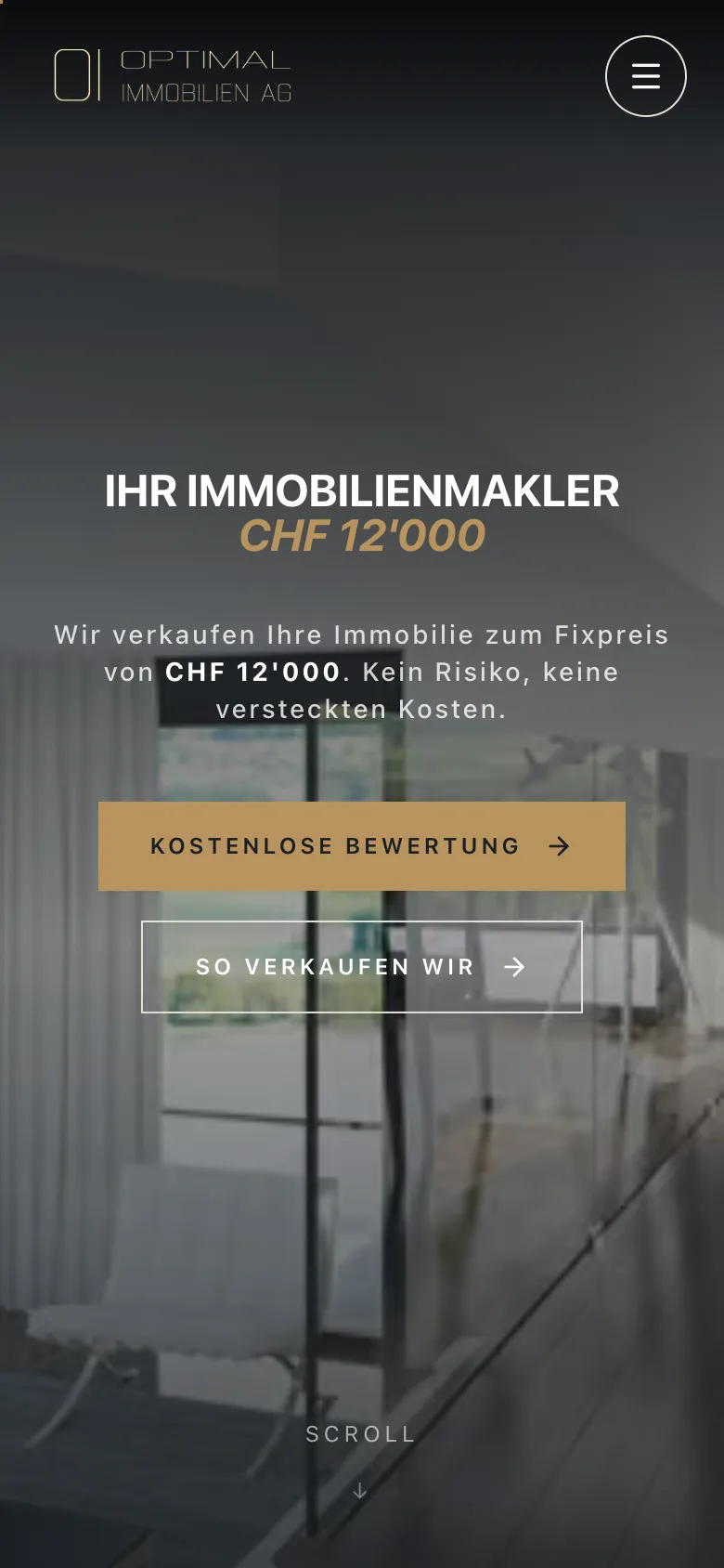 The homepage on a phone