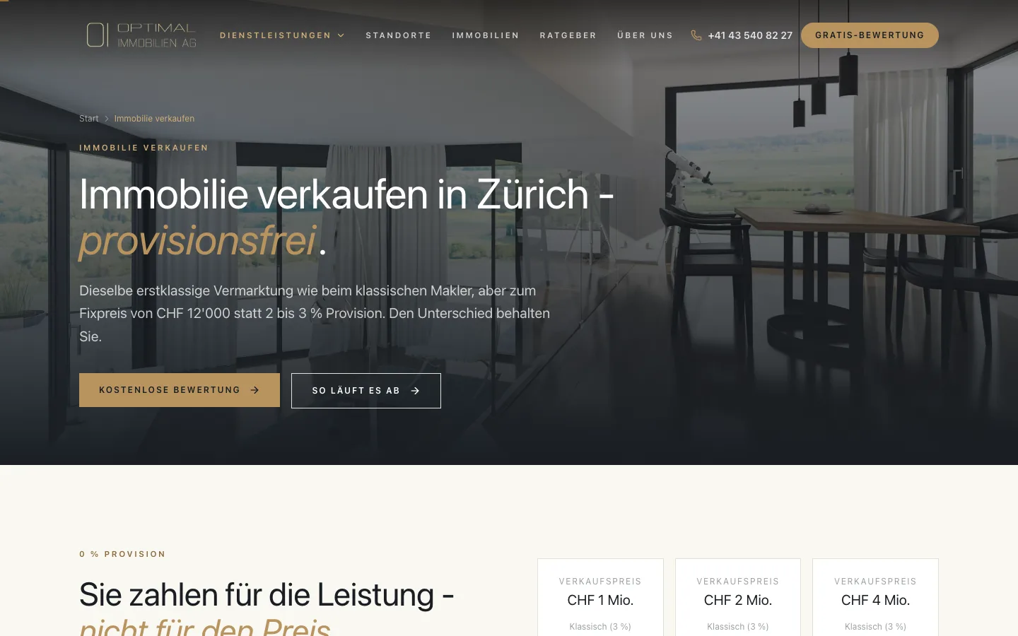 Selling page explaining the fixed-price model with a step-by-step consultation form