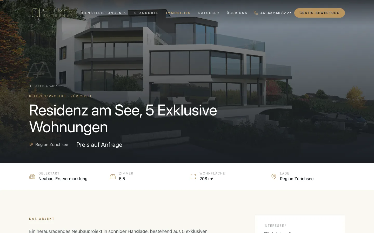 Individual property detail page with gallery and enquiry actions